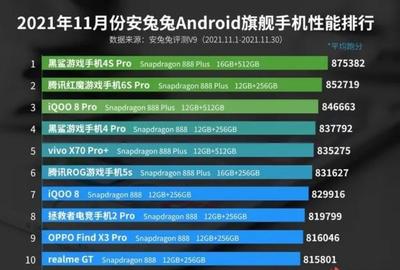 2021年性能最好的手机前十位,2021性能最高的手机