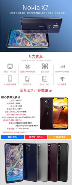 诺基亚x7详细参数,诺基亚x7参数和配置