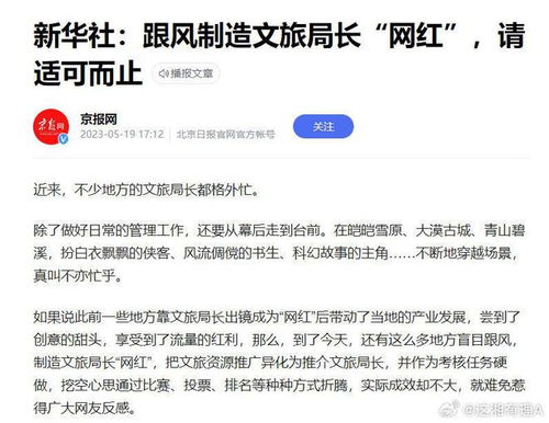 网红文旅局长卸任，因伤人事件被拘，责任与反思