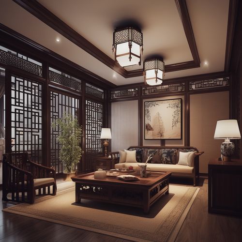 中式家装设计效果图装修效果图 中式家装设计效果图726，传统与现代的完美融合