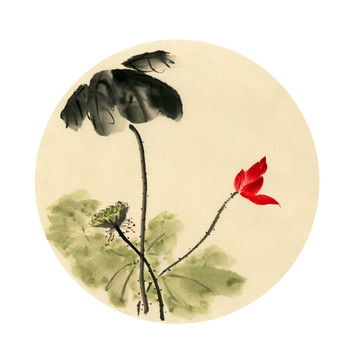 五彩莲花字体设计图片